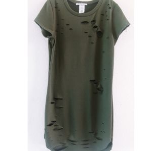 Jasmine dress distressed sexy army green